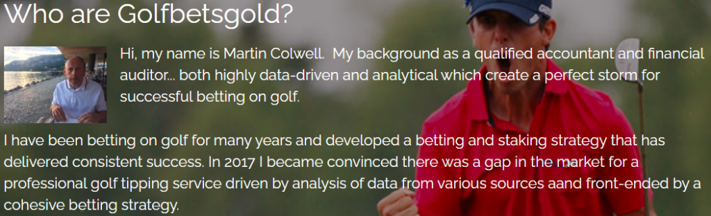 GolfBetsGold is run by Martin Colwell.