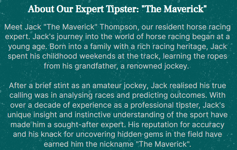 Racing Edge is run by Jack "The Maverick" Thompson